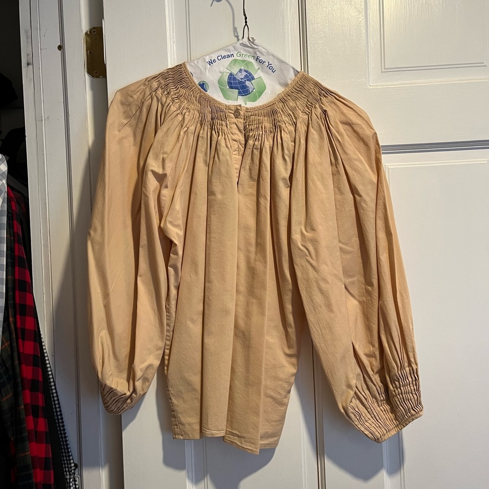 euc loeffler randall lucia smocked blouse xs
